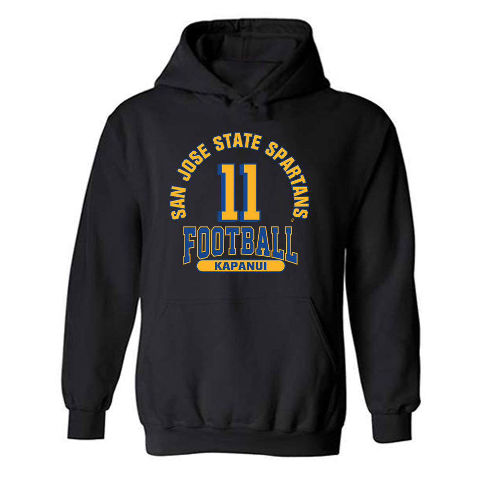 SJSU - NCAA Football : Champ Kapanui - Classic Fashion Shersey Hooded Sweatshirt-0