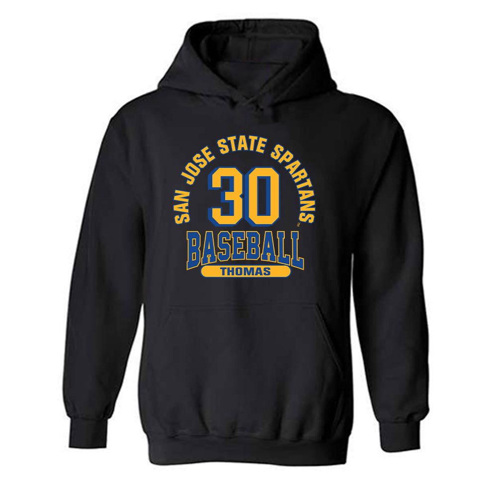 SJSU - NCAA Baseball : David Thomas - Classic Fashion Shersey Hooded Sweatshirt-0