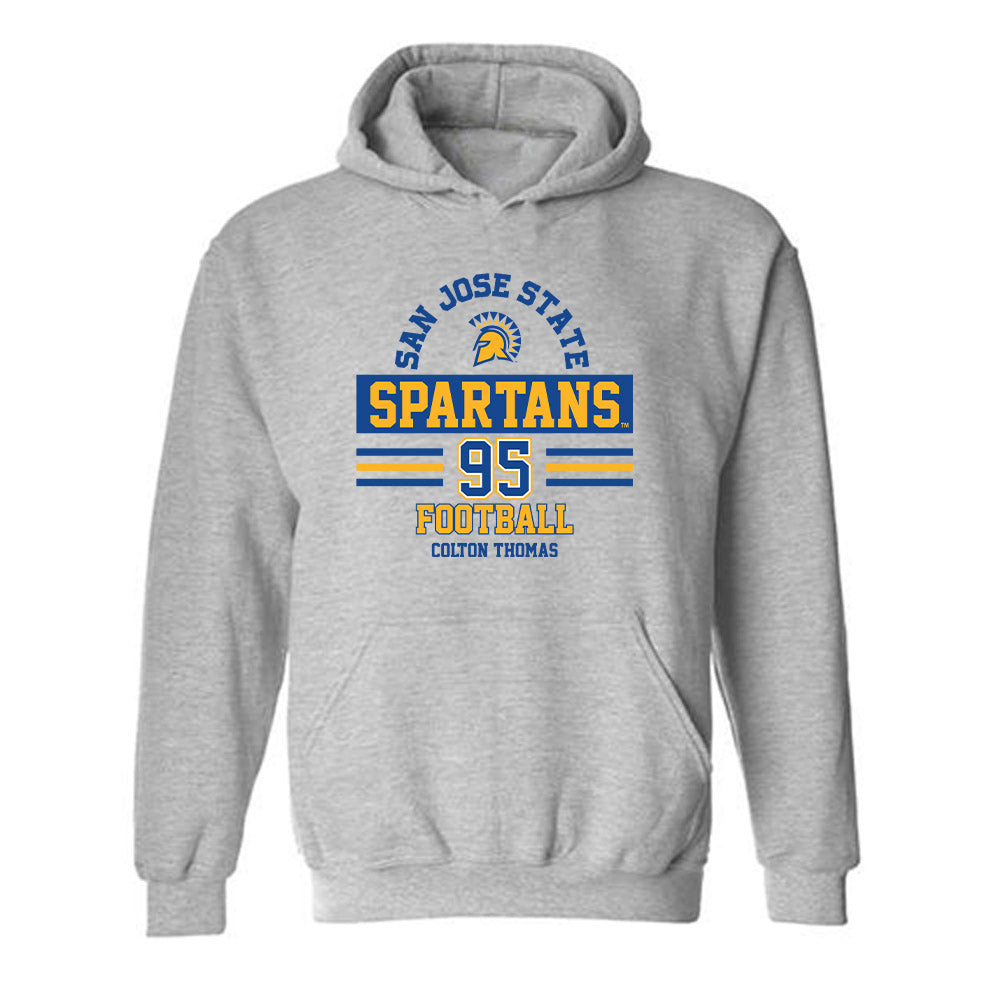 SJSU - NCAA Football : Colton Thomas - Classic Fashion Shersey Hooded Sweatshirt-0
