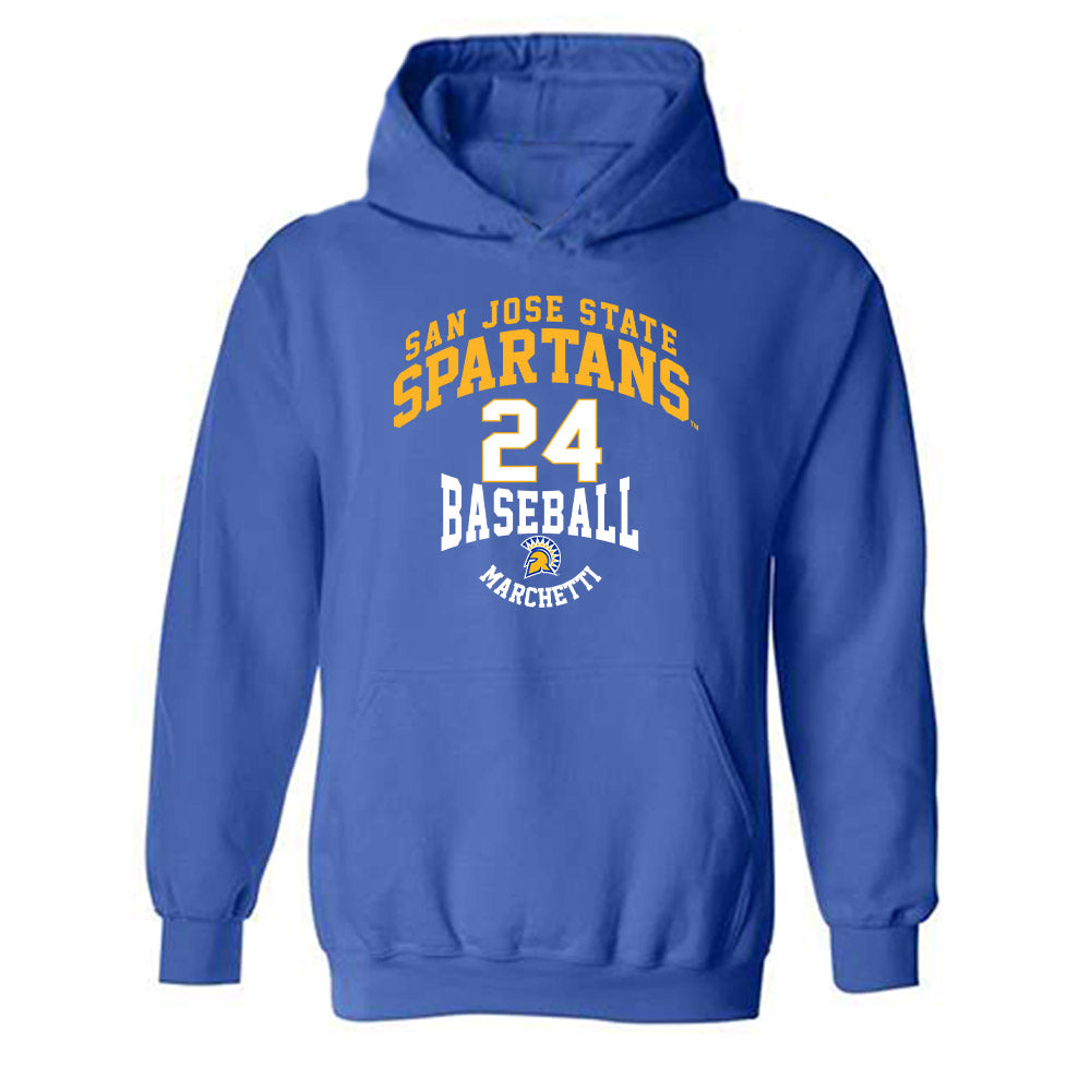 SJSU - NCAA Baseball : Landon Marchetti - Classic Fashion Shersey Hooded Sweatshirt-0