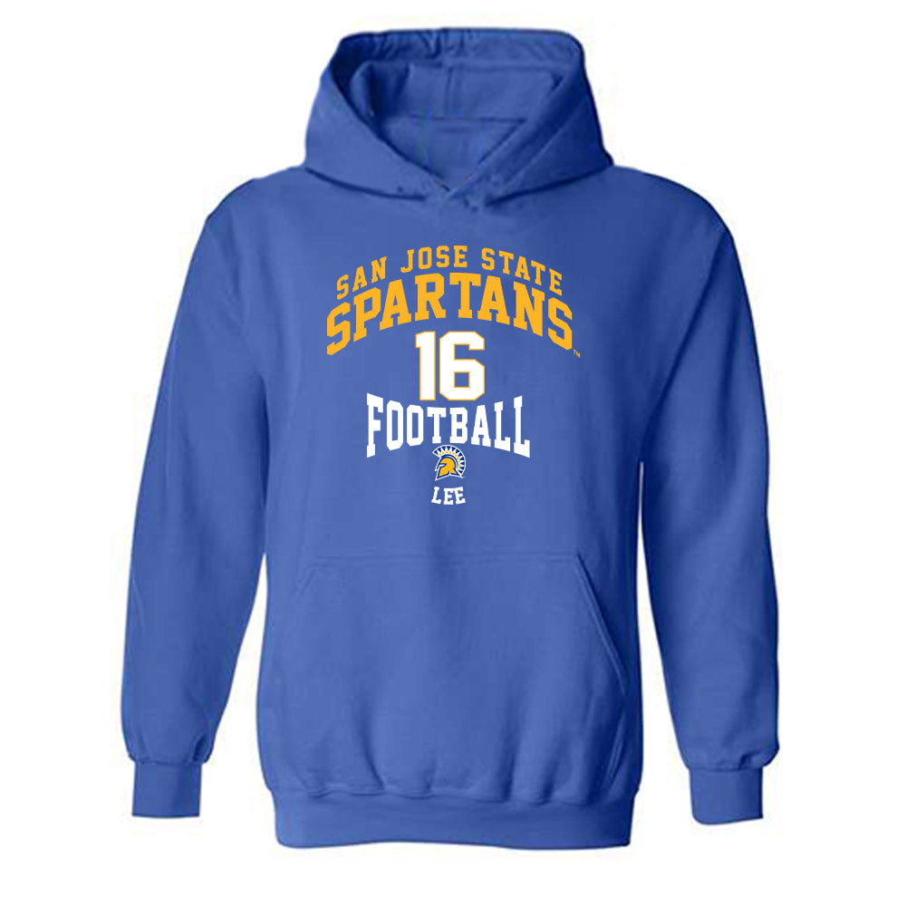 SJSU - NCAA Football : CJ Lee - Classic Fashion Shersey Hooded Sweatshirt-0
