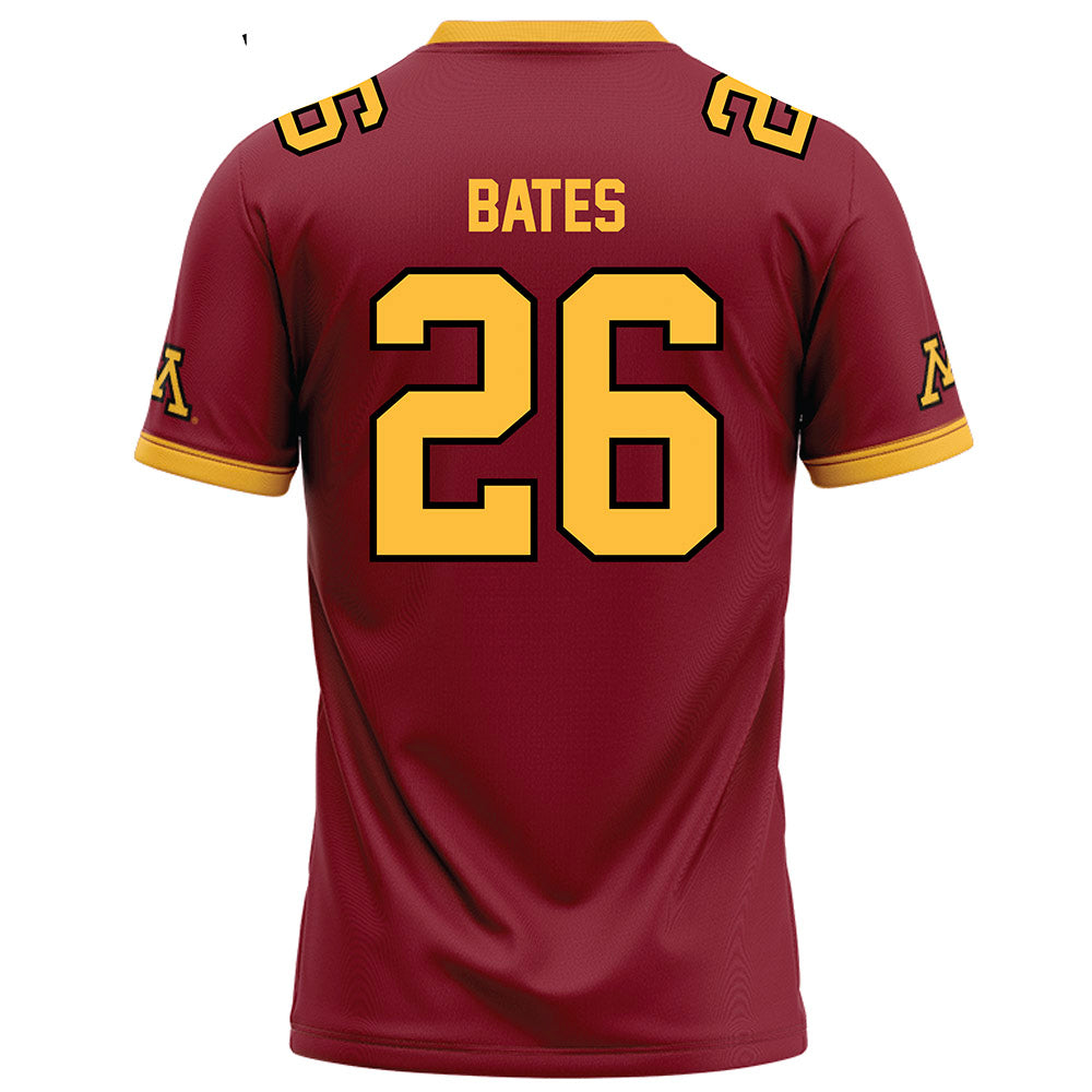 Minnesota - NCAA Football : Zeke Bates - Maroon Football Jersey-1