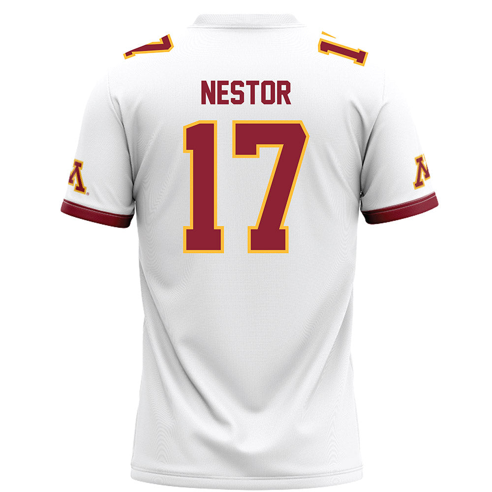 Minnesota - NCAA Football : John Nestor - White Football Jersey-1