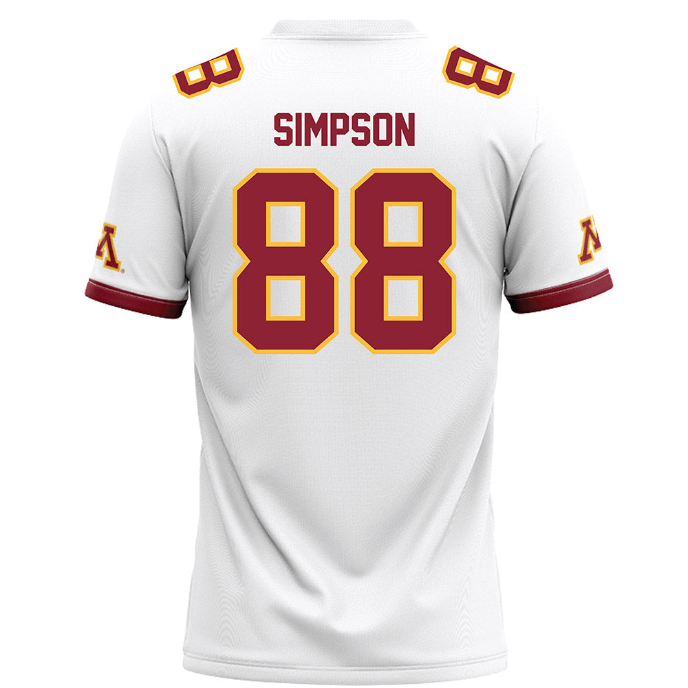 Minnesota - NCAA Football : Jacob Simpson - White Football Jersey-1