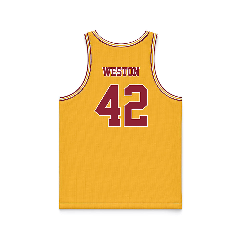 Minnesota - NCAA Football : Tom Weston - Gold Basketball Jersey-1