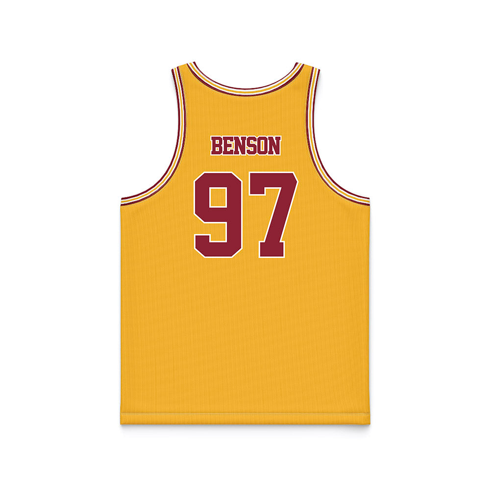 Minnesota - NCAA Football : Jeremiah Benson - Gold Basketball Jersey-1