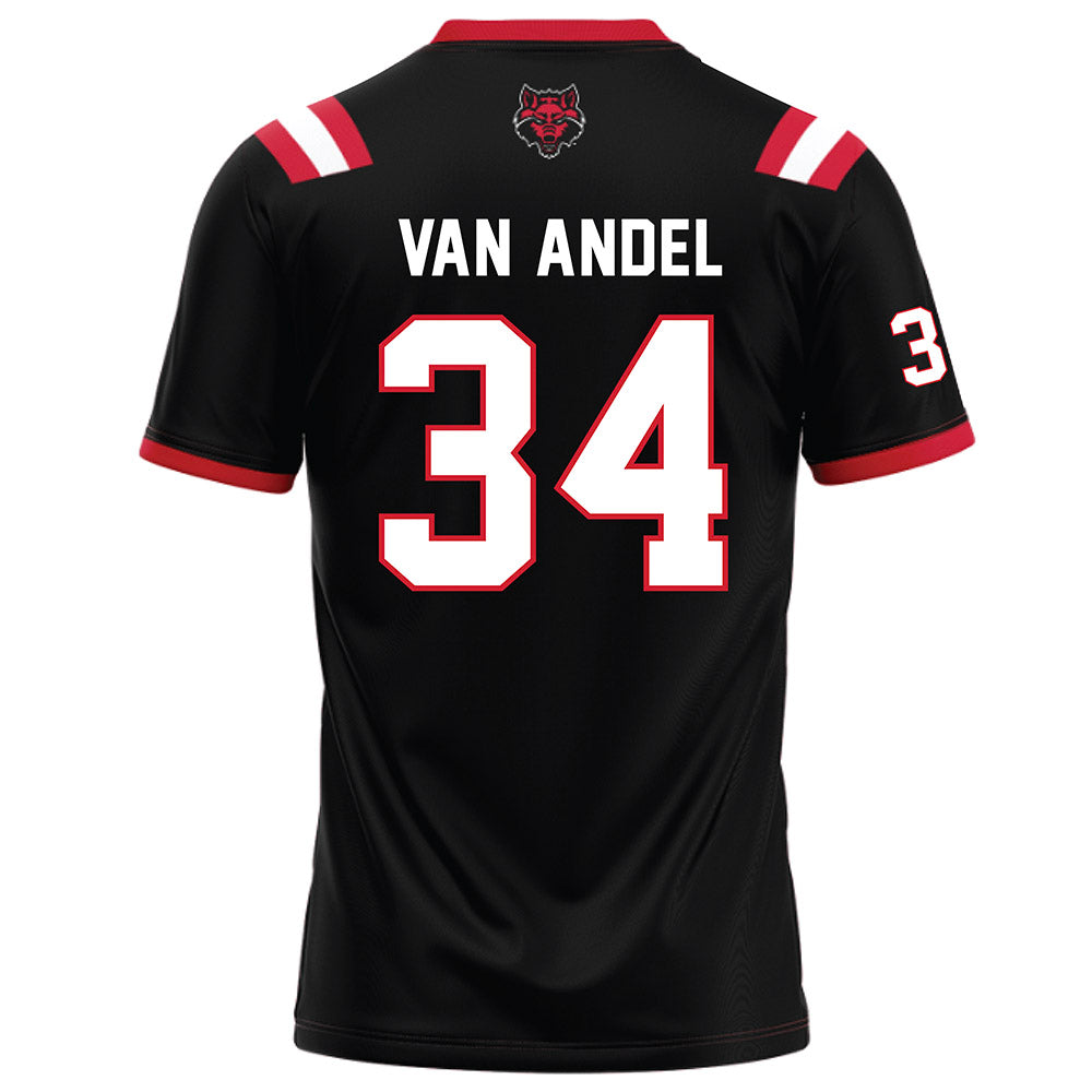 Arkansas State - NCAA Football : Clune Van Andel - Black Football Jersey