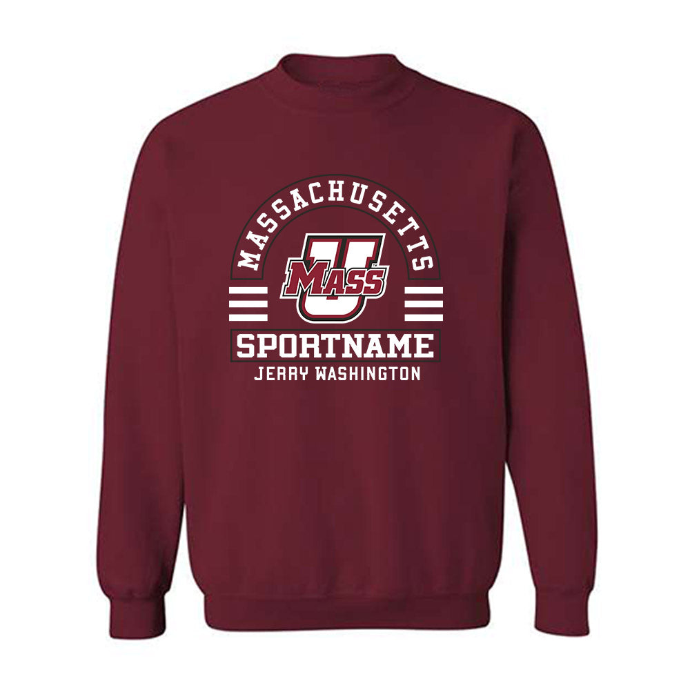 UMass - NCAA Football : Jerry Washington - Classic Fashion Shersey Crewneck Sweatshirt-0