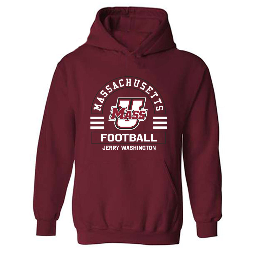 UMass - NCAA Football : Jerry Washington - Classic Fashion Shersey Hooded Sweatshirt-0