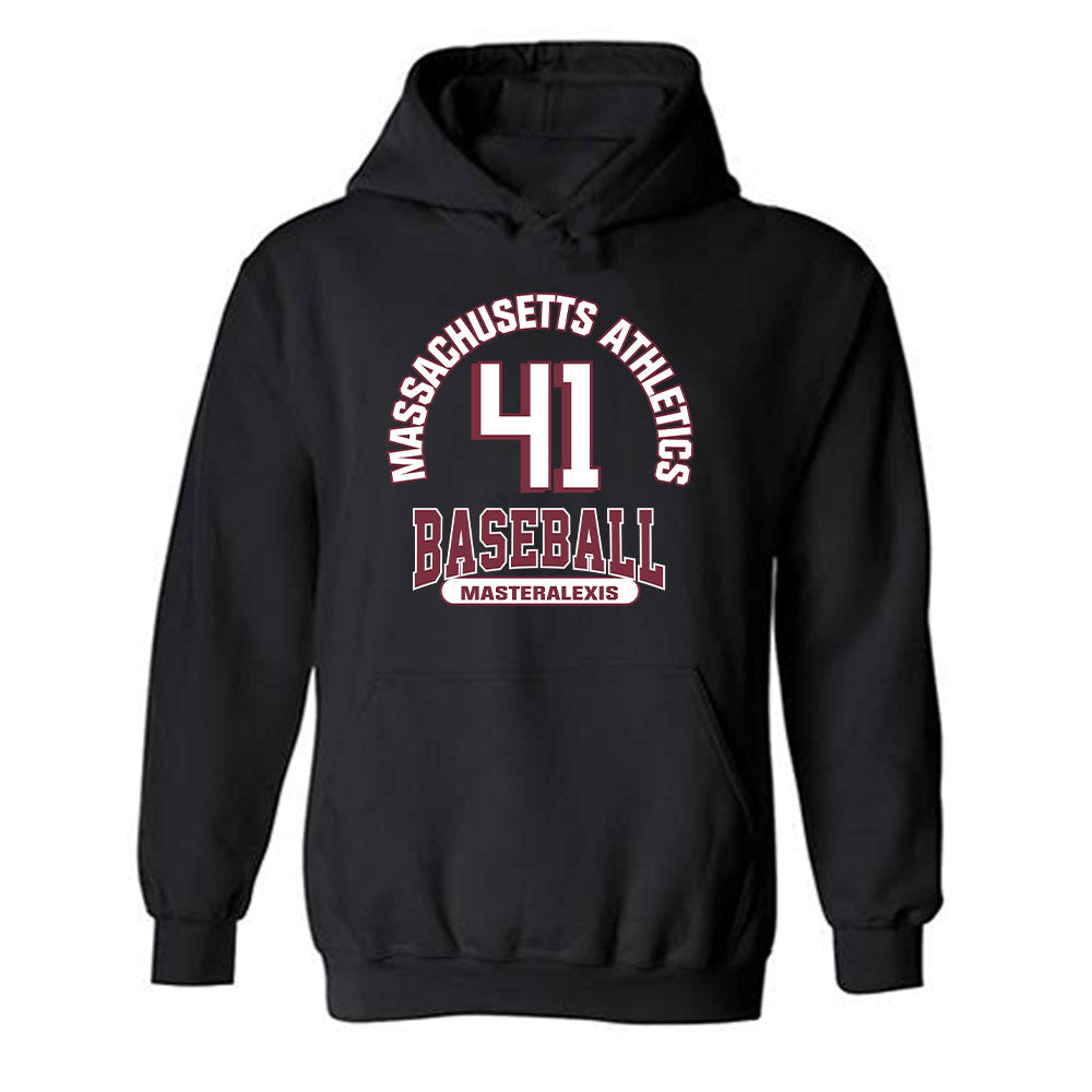 UMass - NCAA Baseball : Justin Masteralexis - Classic Fashion Shersey Hooded Sweatshirt-0