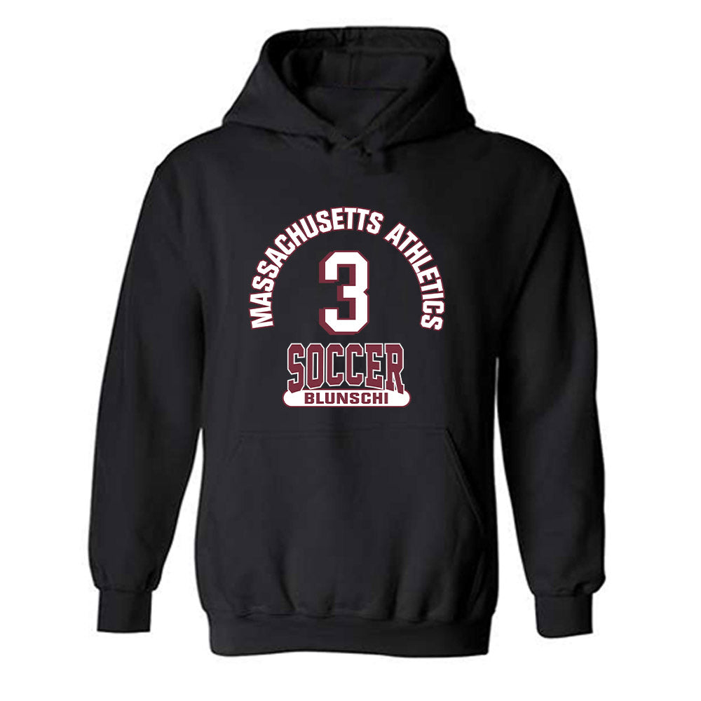 UMass - NCAA Men's Soccer : Jordan Blunschi - Classic Fashion Shersey Hooded Sweatshirt-0