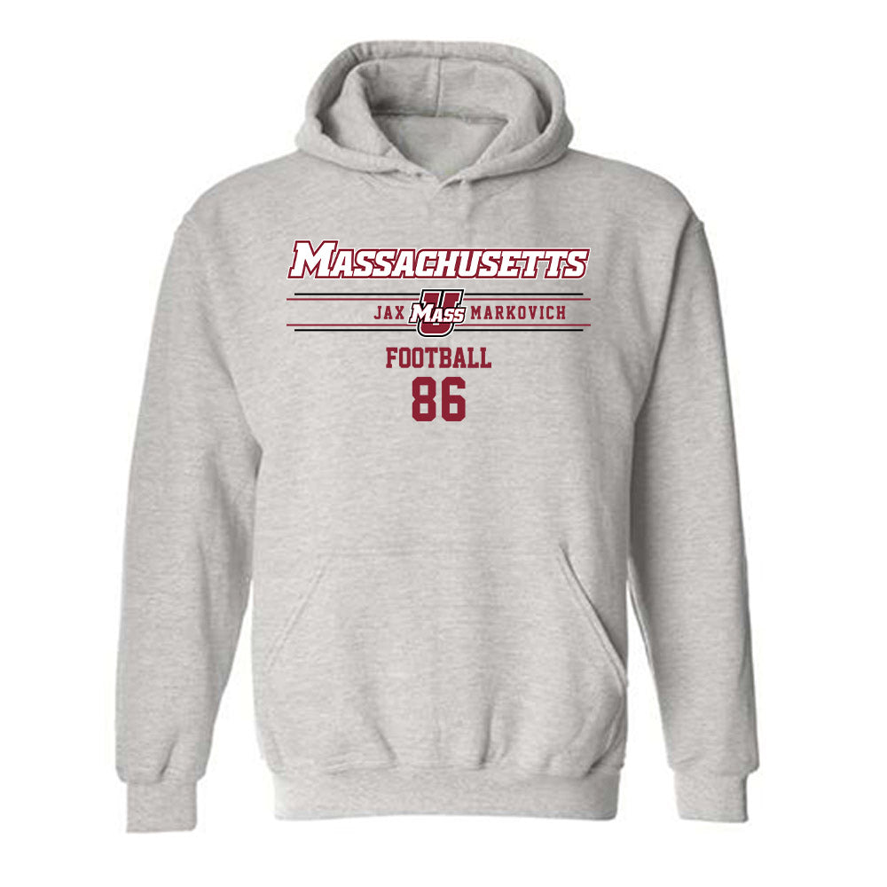 UMass - NCAA Football : Jax Markovich - Classic Fashion Shersey Hooded Sweatshirt-0