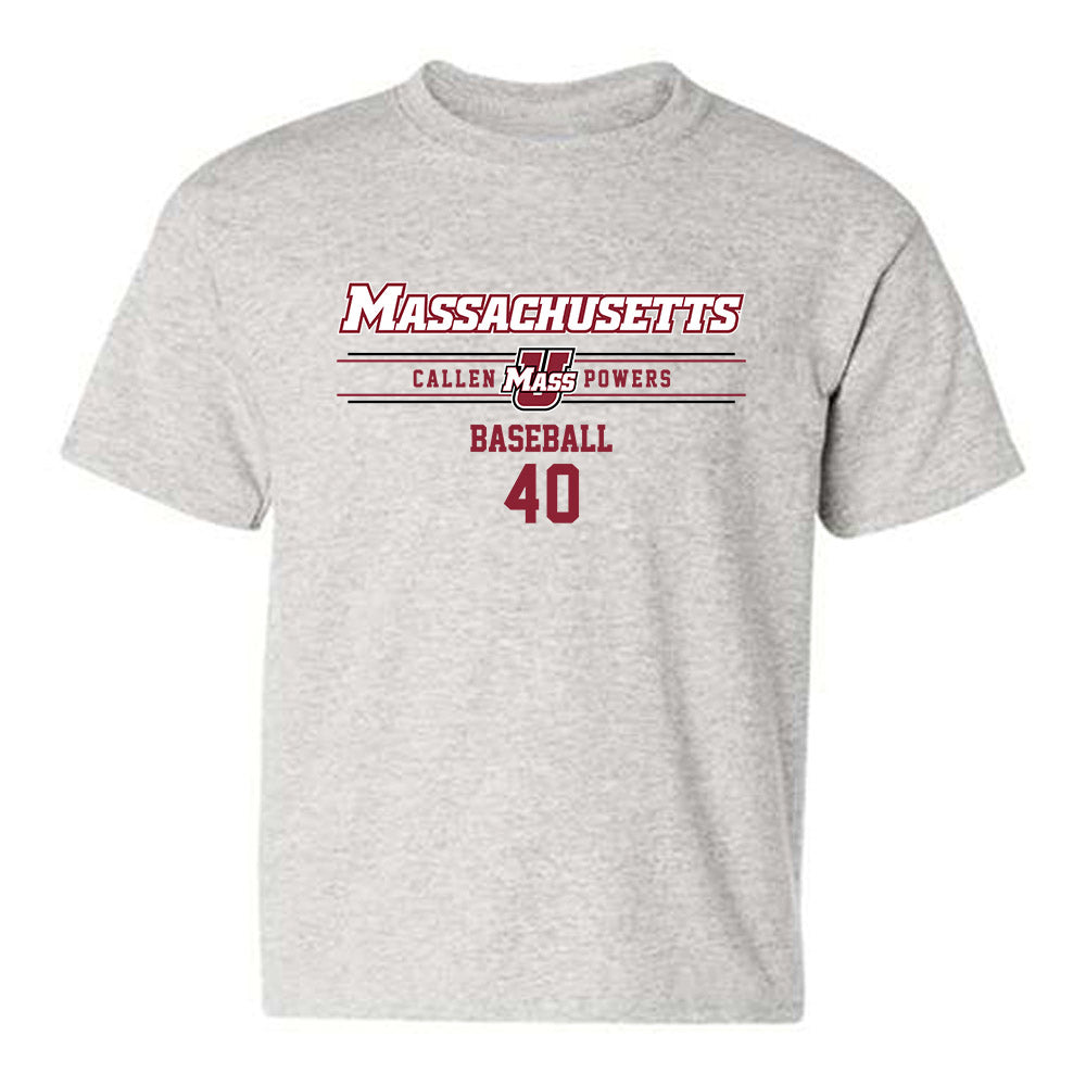 UMass - NCAA Baseball : Callen Powers - Classic Fashion Shersey Youth T-Shirt-0