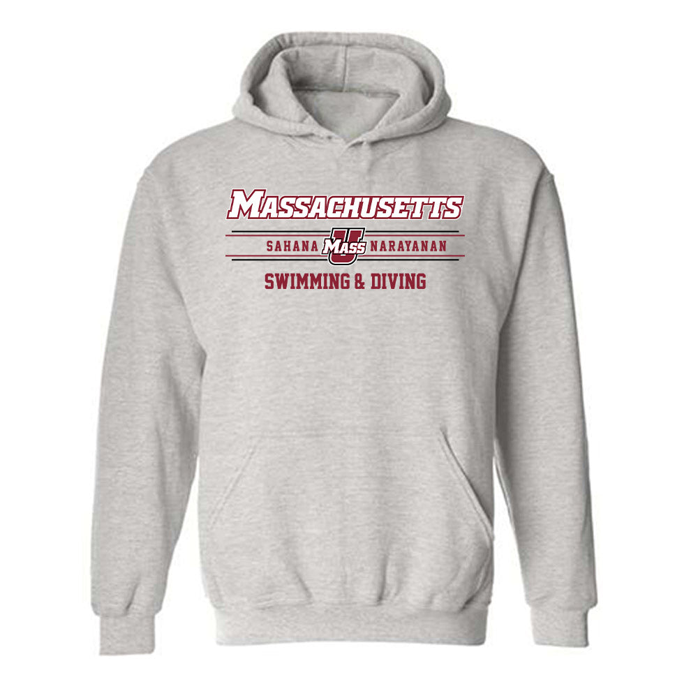 UMass - NCAA Women's Swimming & Diving : Sahana Narayanan - Classic Fashion Shersey Hooded Sweatshirt-0