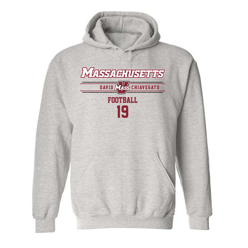 UMass - NCAA Football : David Chiavegato - Classic Fashion Shersey Hooded Sweatshirt-0