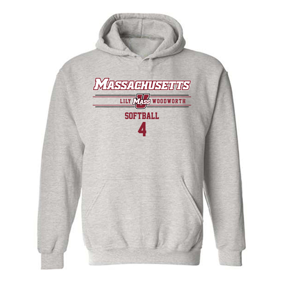 UMass - NCAA Softball : Lily Woodworth - Classic Fashion Shersey Hooded Sweatshirt-0