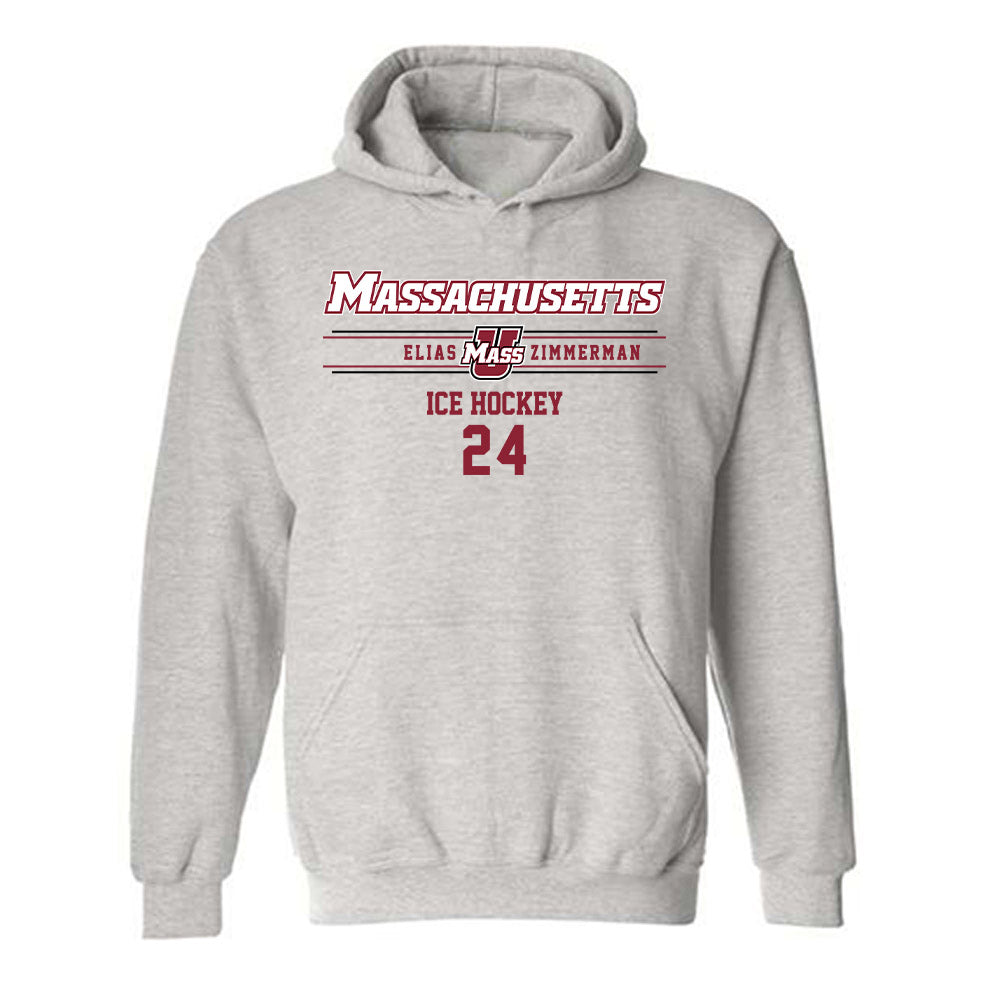 UMass - NCAA Men's Ice Hockey : Elias Zimmerman - Classic Fashion Shersey Hooded Sweatshirt-0