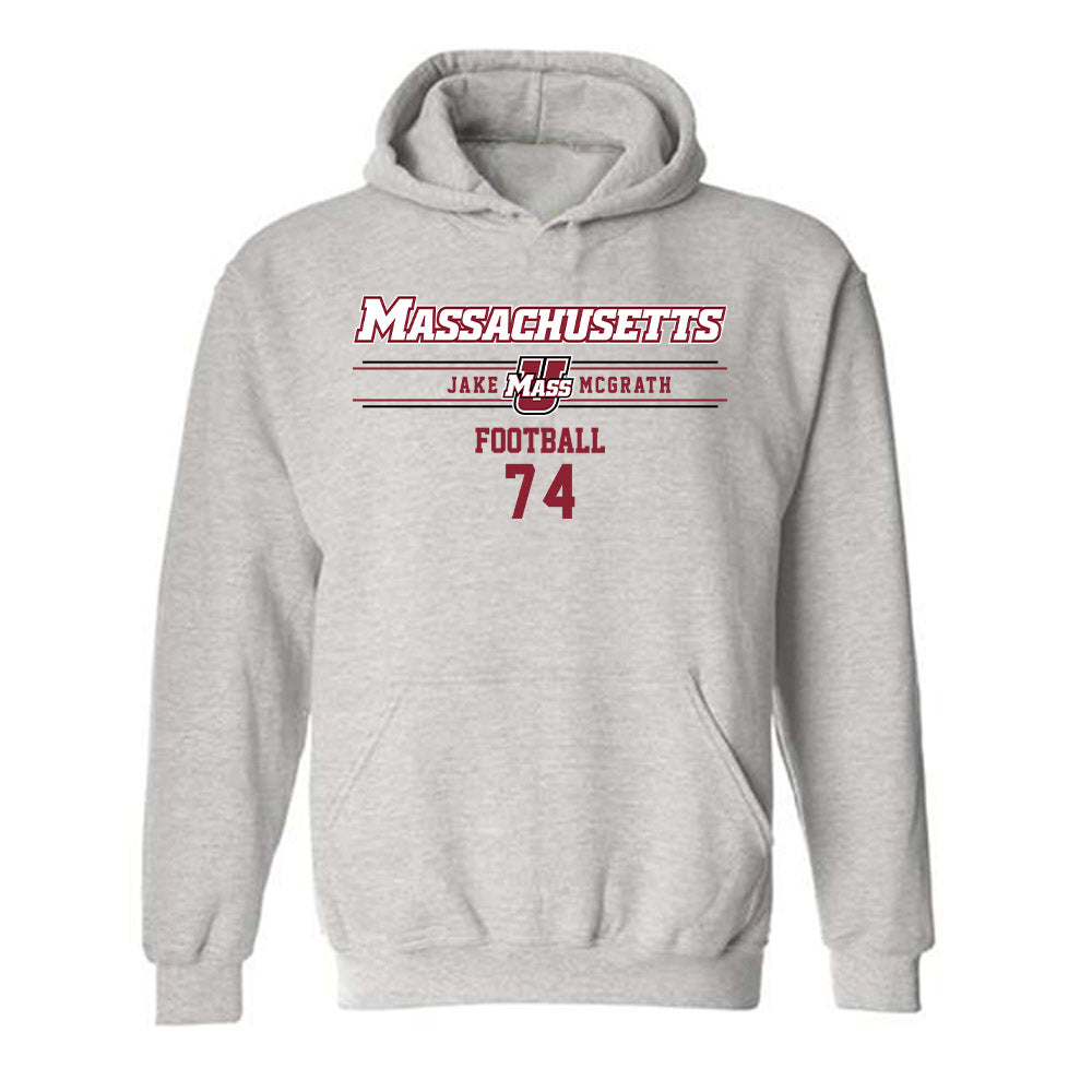UMass - NCAA Football : Jake McGrath - Classic Fashion Shersey Hooded Sweatshirt-0