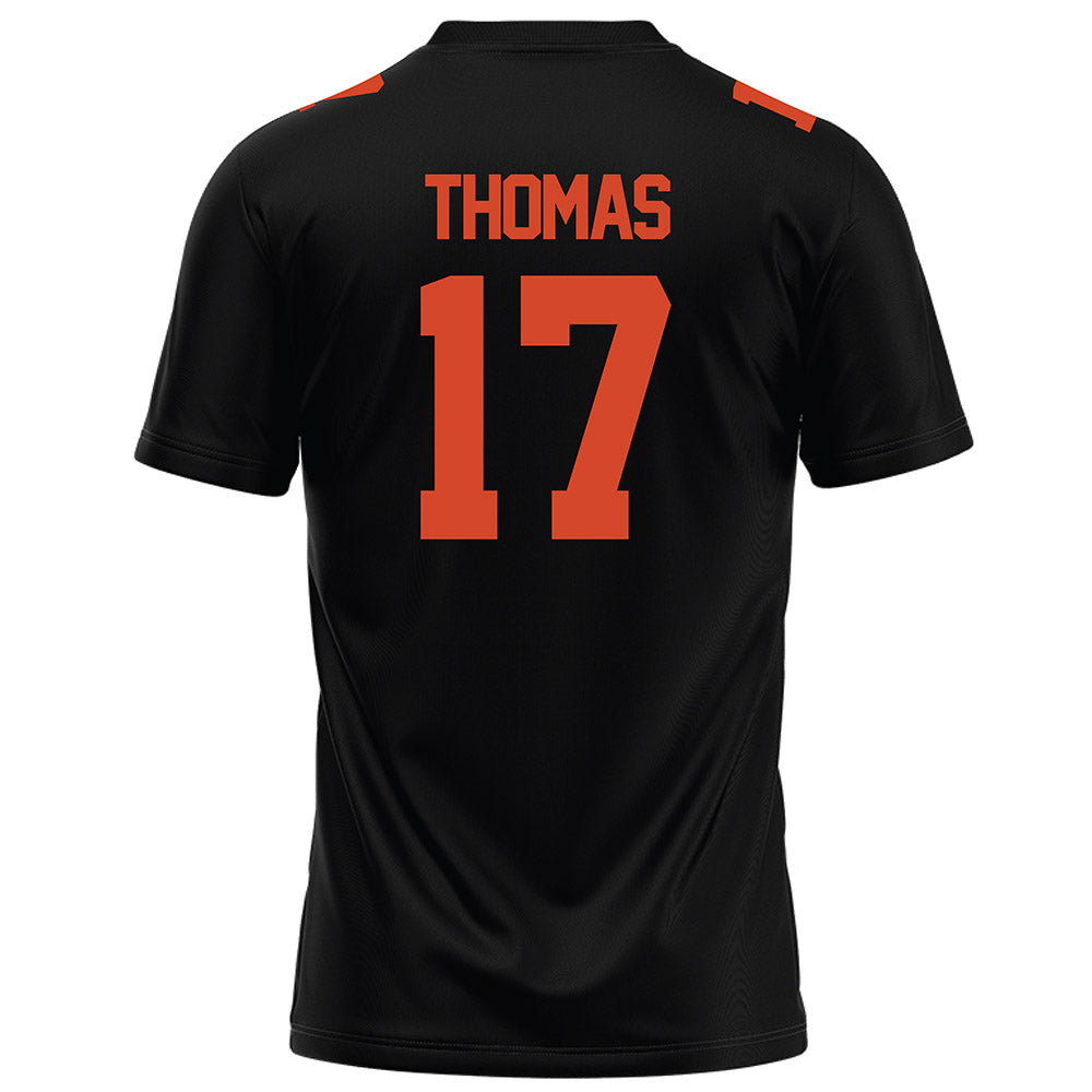 Campbell - NCAA Football : Malachi Thomas - Black Football Jersey-1
