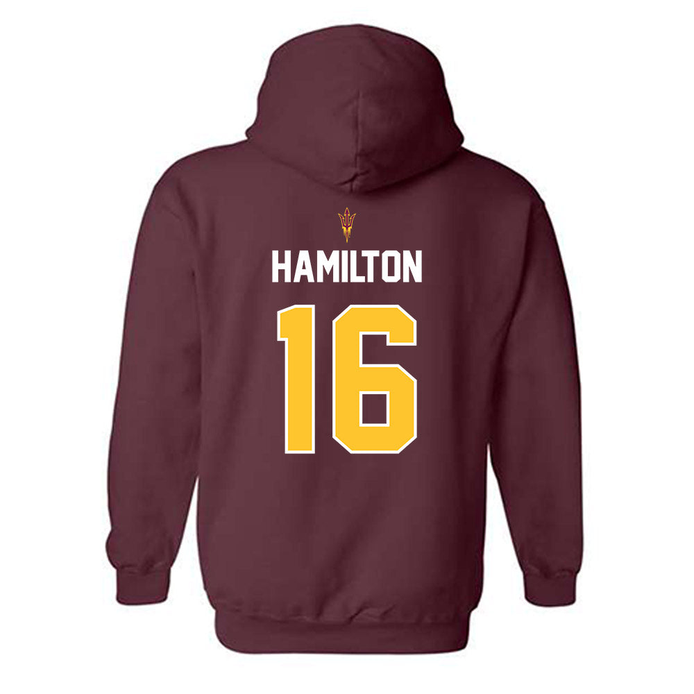 Arizona State - NCAA Football : Jaren Hamilton - Replica Shersey Hooded Sweatshirt-1