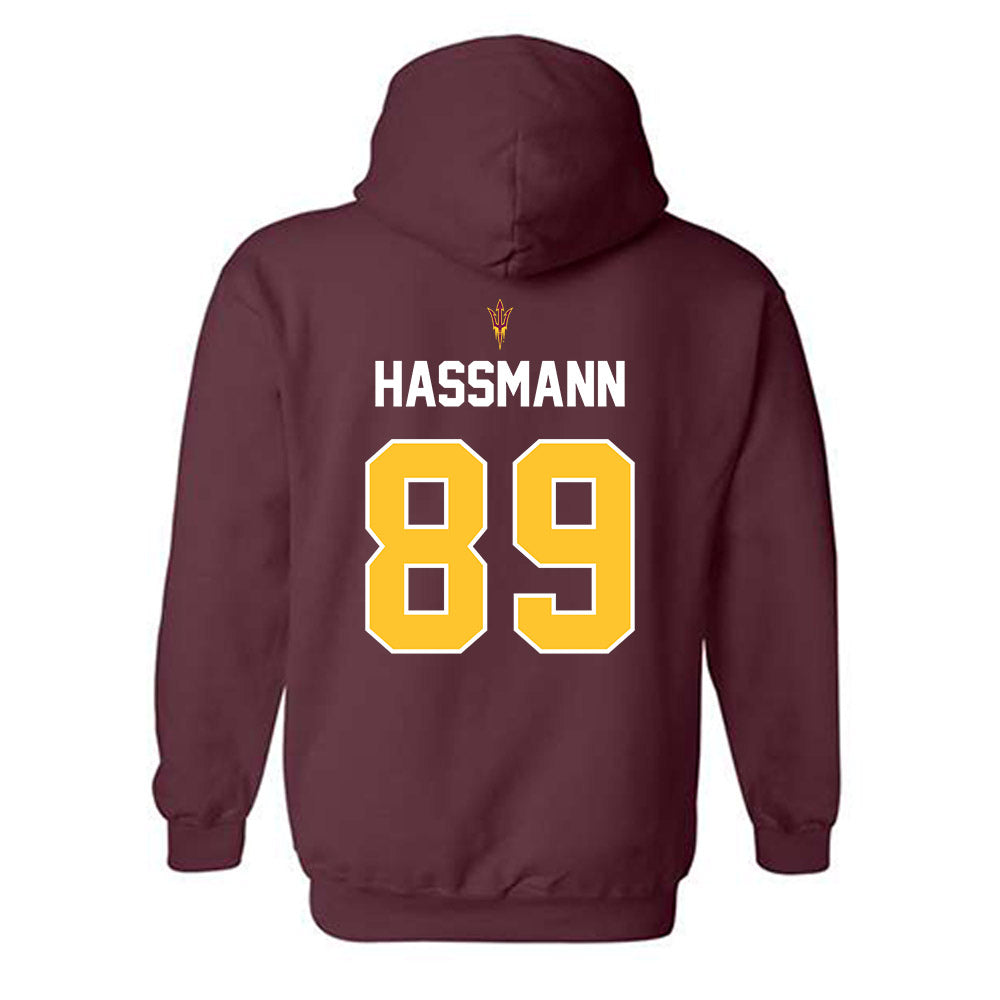 Arizona State - NCAA Football : Harry Hassmann - Replica Shersey Hooded Sweatshirt-1