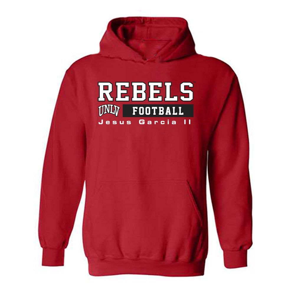 UNLV - NCAA Football : Jesus Garcia II - Classic Fashion Shersey Hooded Sweatshirt-0