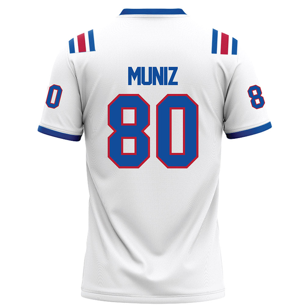 LA Tech - NCAA Football : Deven Muniz - White Football Jersey-1