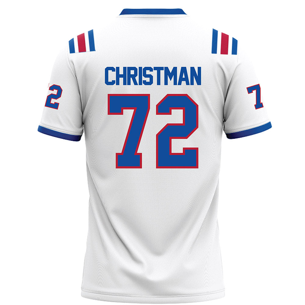 LA Tech - NCAA Football : Hayden Christman - White Football Jersey-1