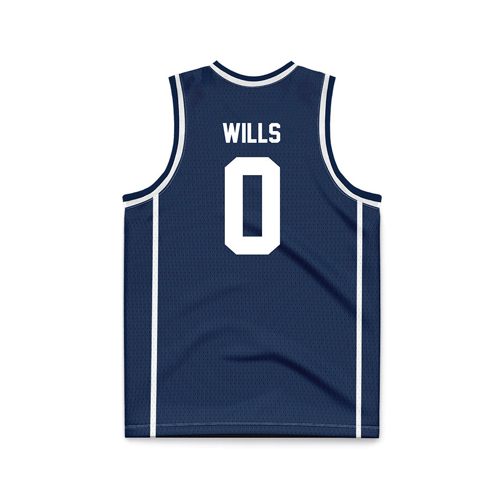 Butler - NCAA Women's Basketball : Laniah Wills - Navy Basketball Jersey-1