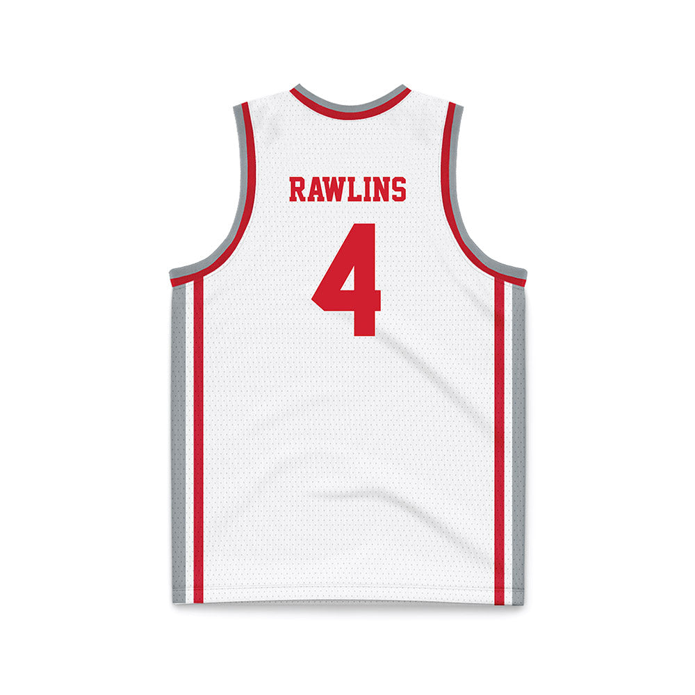 Fairfield - NCAA Men's Basketball : Halon Rawlins - White Basketball Jersey-1