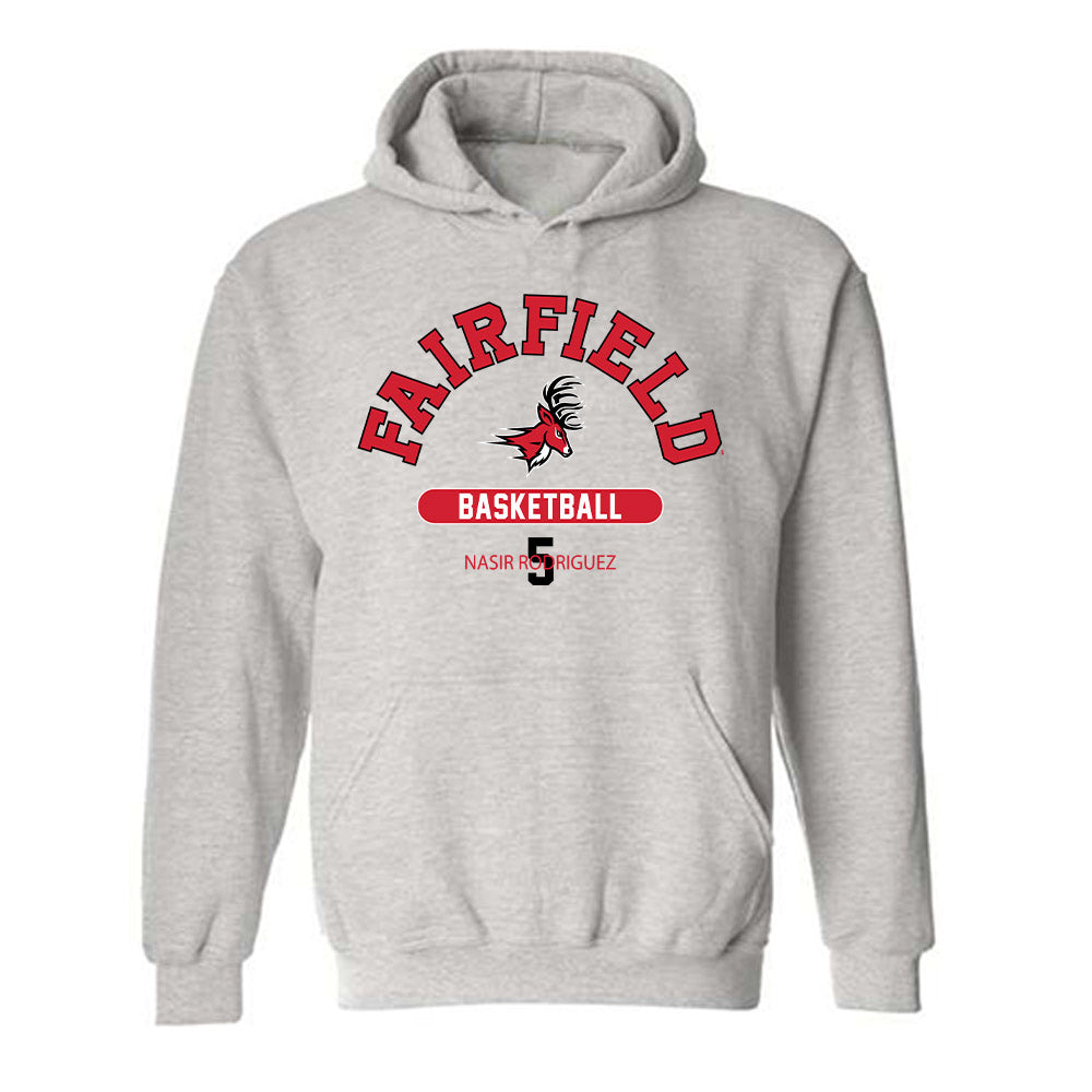 Fairfield - NCAA Men's Basketball : Nasir Rodriguez - Classic Fashion Shersey Hooded Sweatshirt-0