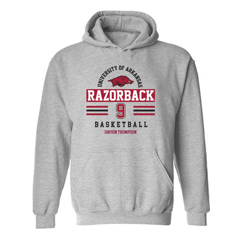 Arkansas - NCAA Men's Basketball : Davion Thompson - Classic Fashion Shersey Hooded Sweatshirt-0