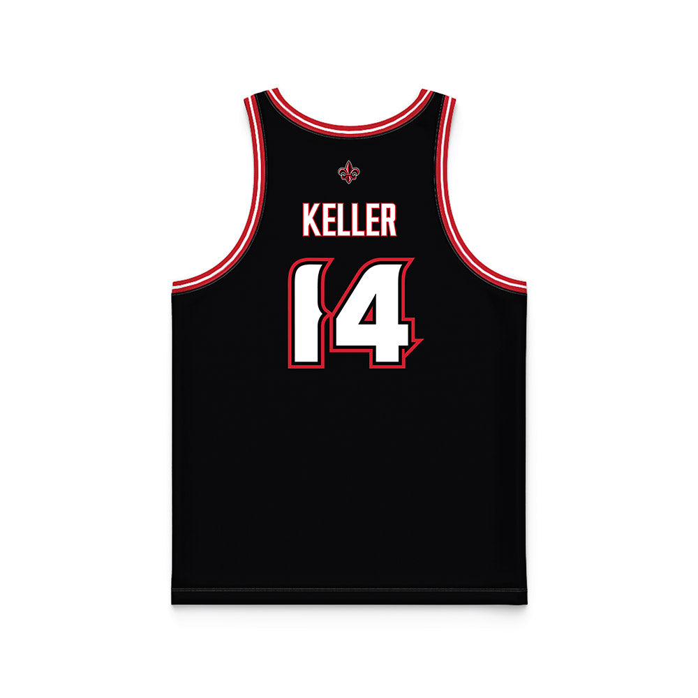 Louisiana - NCAA Men's Basketball : Jamyron Keller - Black Basketball Jersey-1