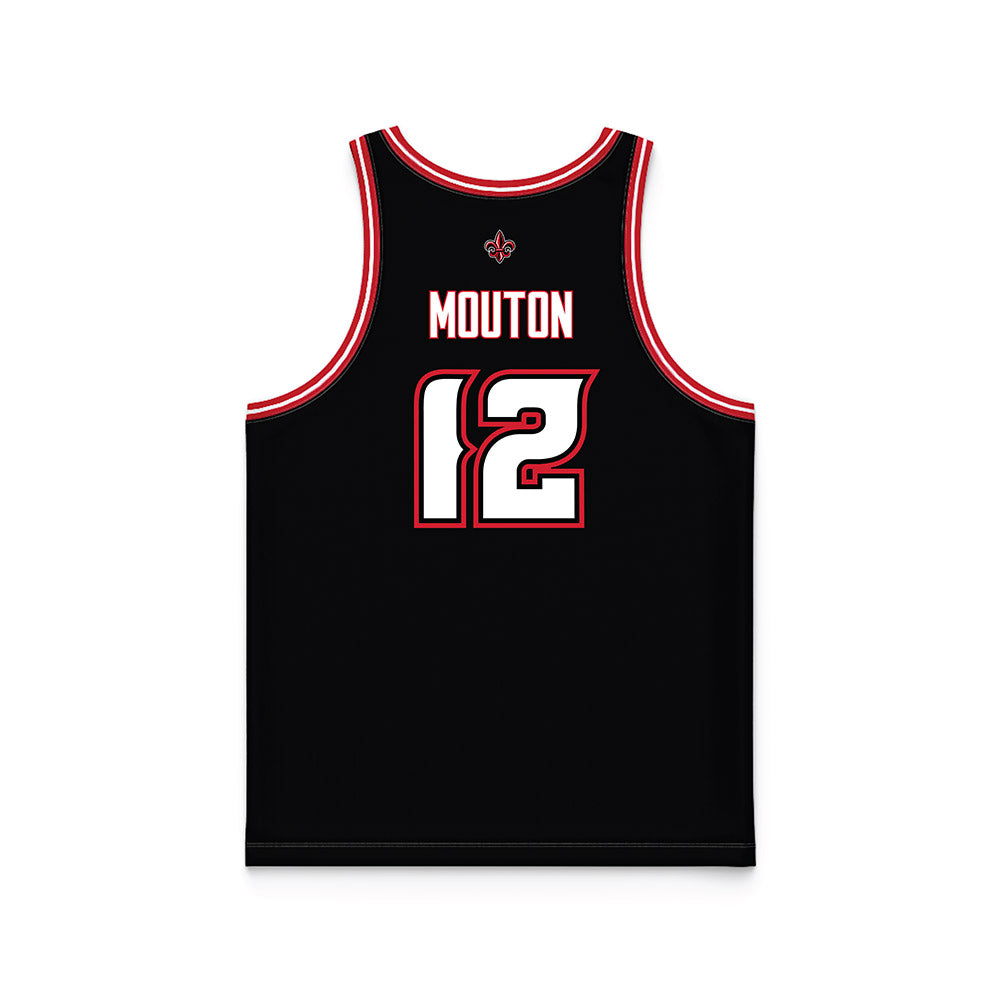 Louisiana - NCAA Men's Basketball : Michael Mouton - Black Basketball Jersey-1