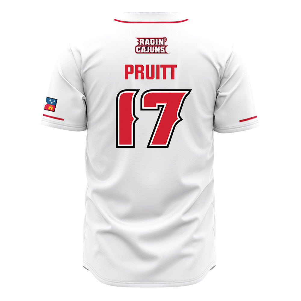Louisiana - NCAA Baseball : Sawyer Pruitt - White Jersey-1