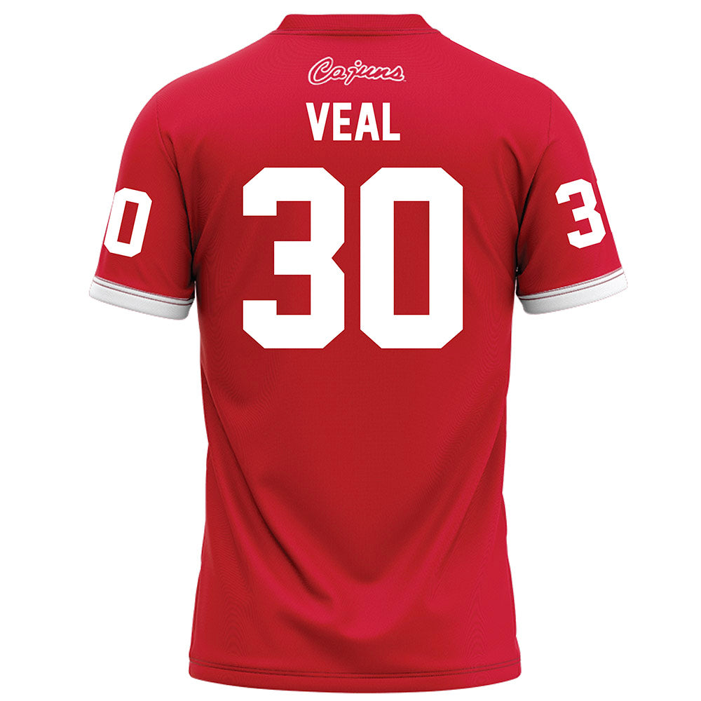 Louisiana - NCAA Football : Ethan Veal - Red Football Jersey-1