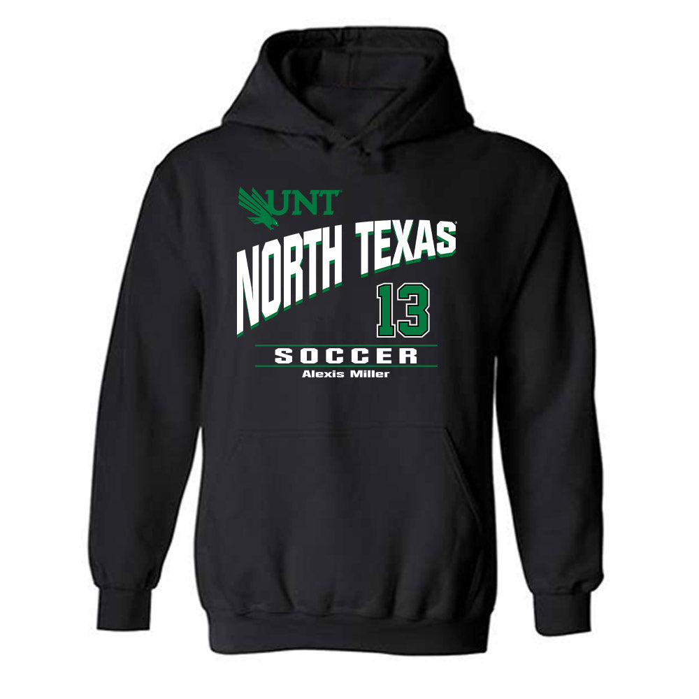North Texas - NCAA Women's Soccer : Alexis Miller - Classic Fashion Shersey Hooded Sweatshirt-0