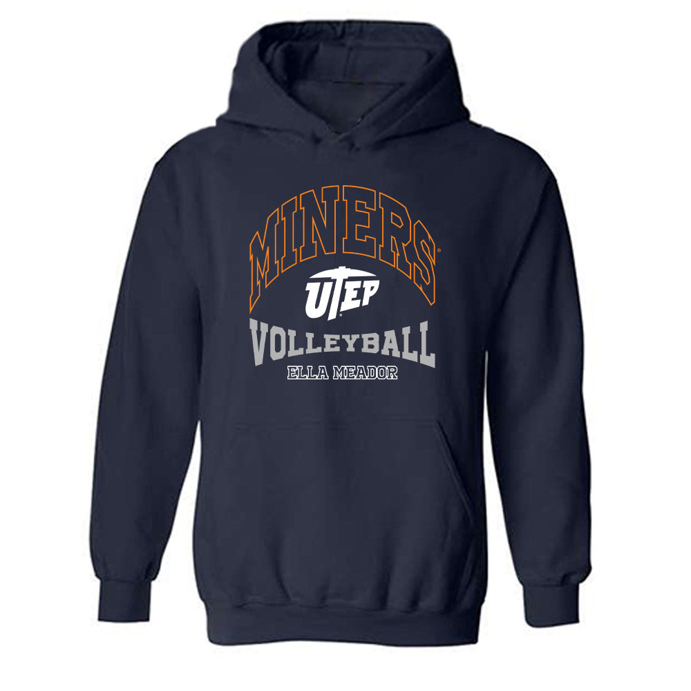 UTEP - NCAA Women's Volleyball : Ella Meador - Classic Fashion Shersey Hooded Sweatshirt-0