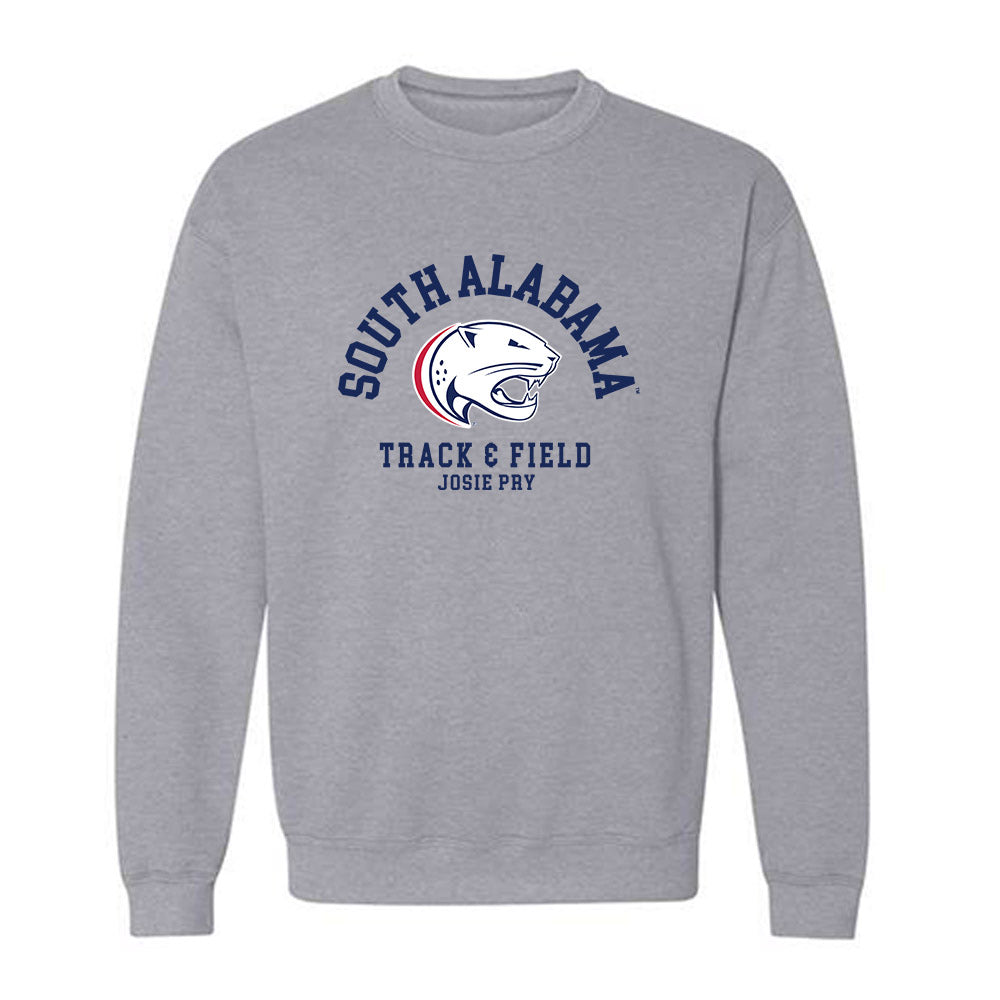 South Alabama - NCAA Women's Track & Field : Josie Pry - Classic Fashion Shersey Crewneck Sweatshirt-0