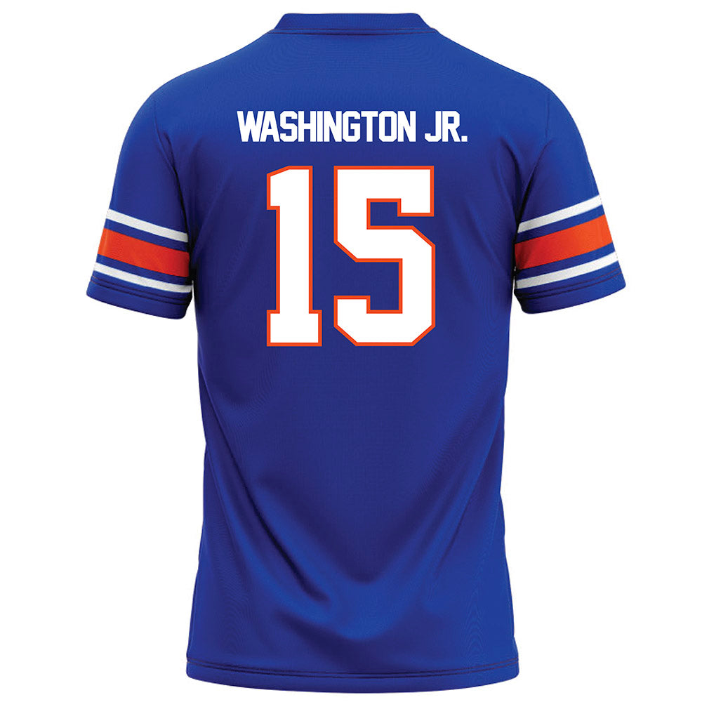 Boise State - NCAA Football : JeRico Washington Jr. - Blue Football Jersey-1