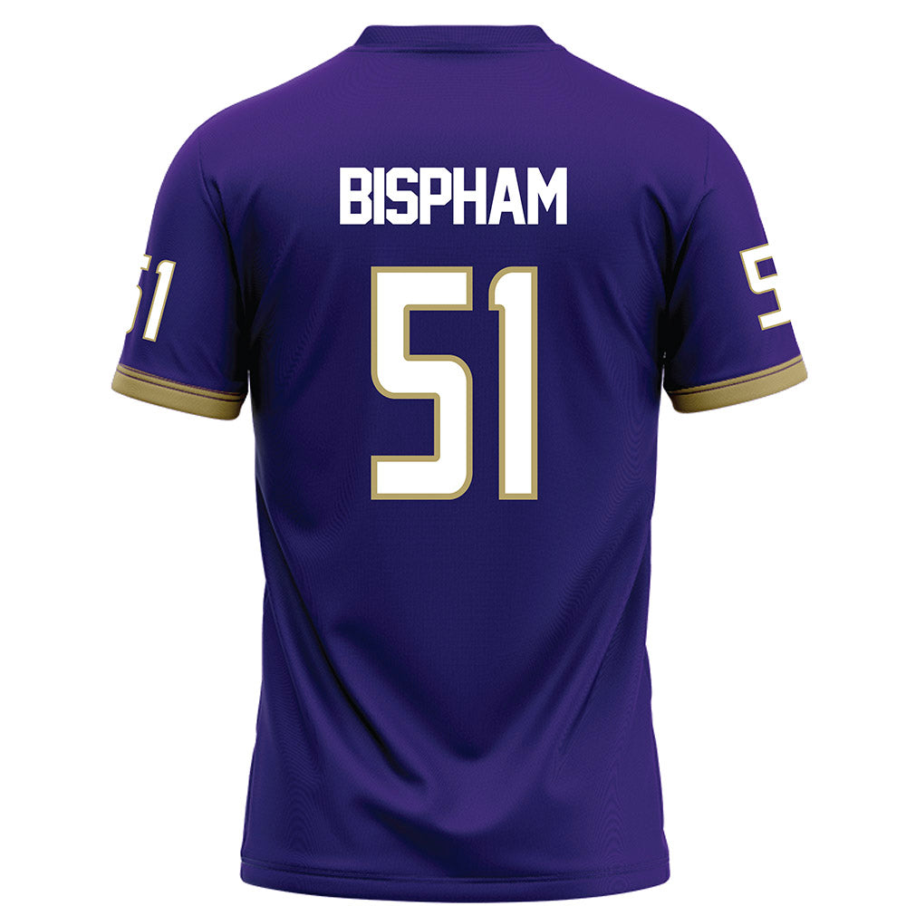 JMU - NCAA Football : Christopher Bispham - Purple Football Jersey-1