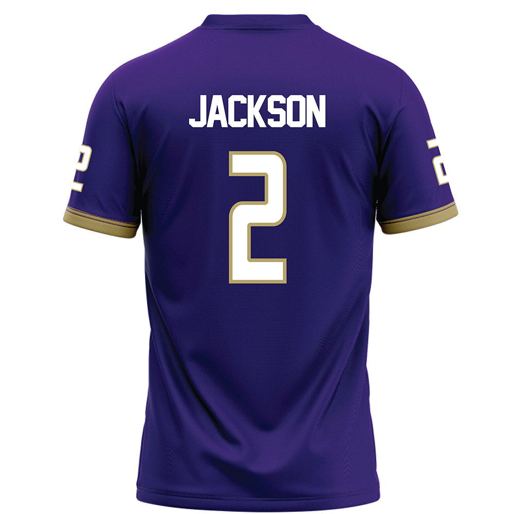 JMU - NCAA Football : Nakian Jackson - Purple Football Jersey-1