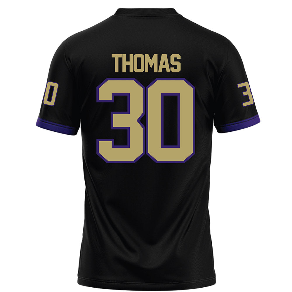 JMU - NCAA Football : Dkwan Thomas - Black Football Jersey-1