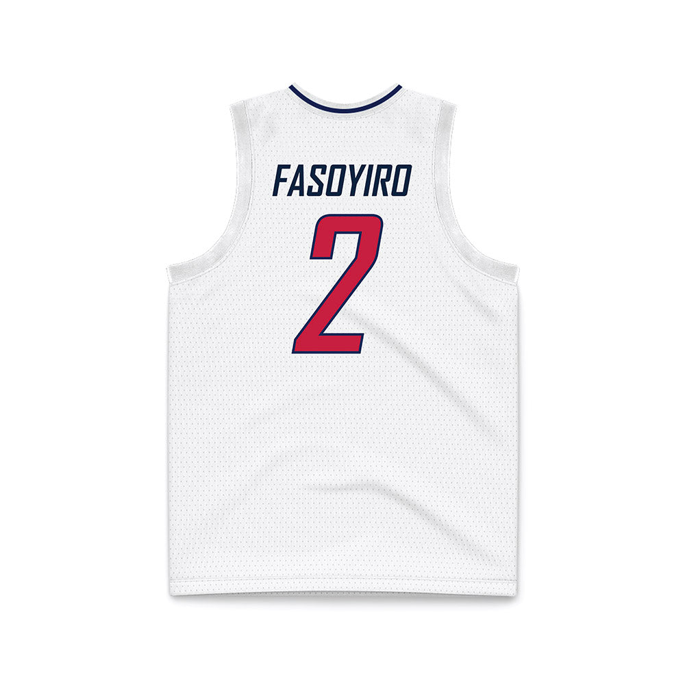 South Alabama - NCAA Men's Basketball : Dylan Fasoyiro - White Basketball Jersey-1