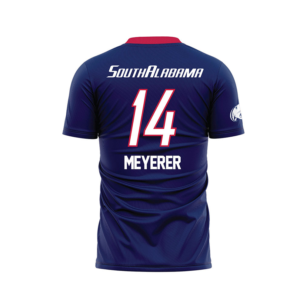 South Alabama - NCAA Women's Soccer : MacKenzie Meyerer - Blue Soccer Jersey-1