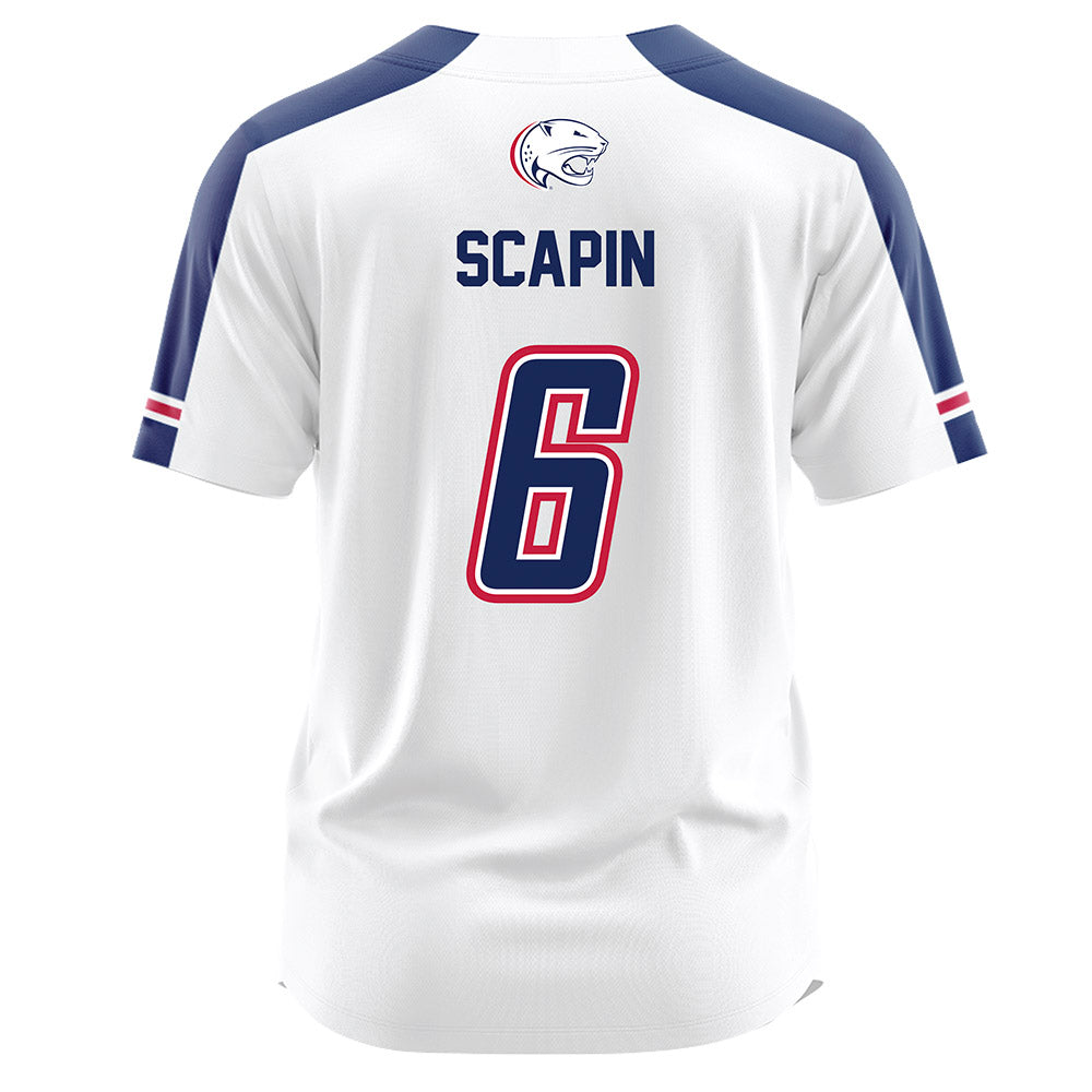 South Alabama - NCAA Softball : Sydney Scapin - White Jersey-1