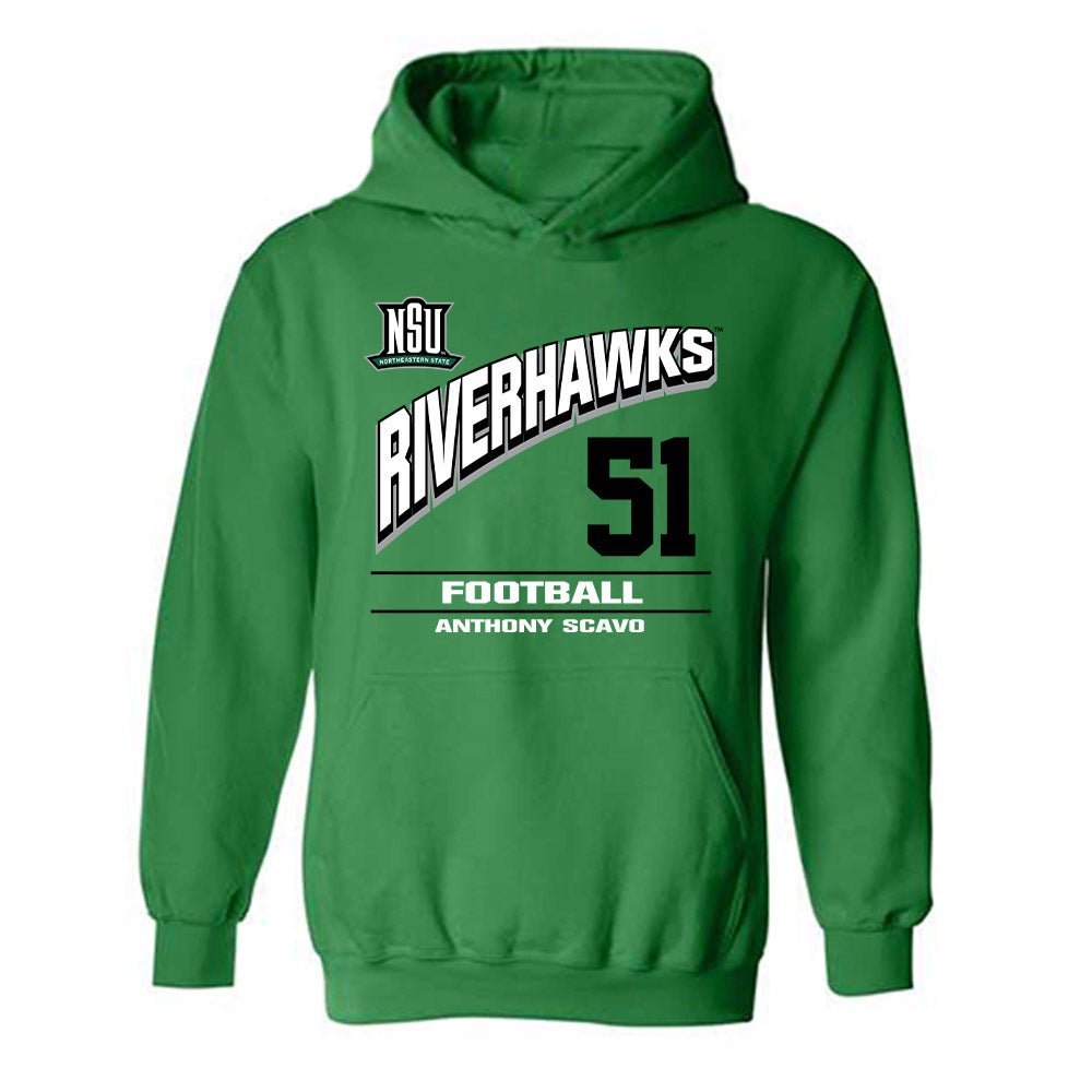 Northeastern State - NCAA Football : Anthony Scavo - Classic Fashion Shersey Hooded Sweatshirt-0