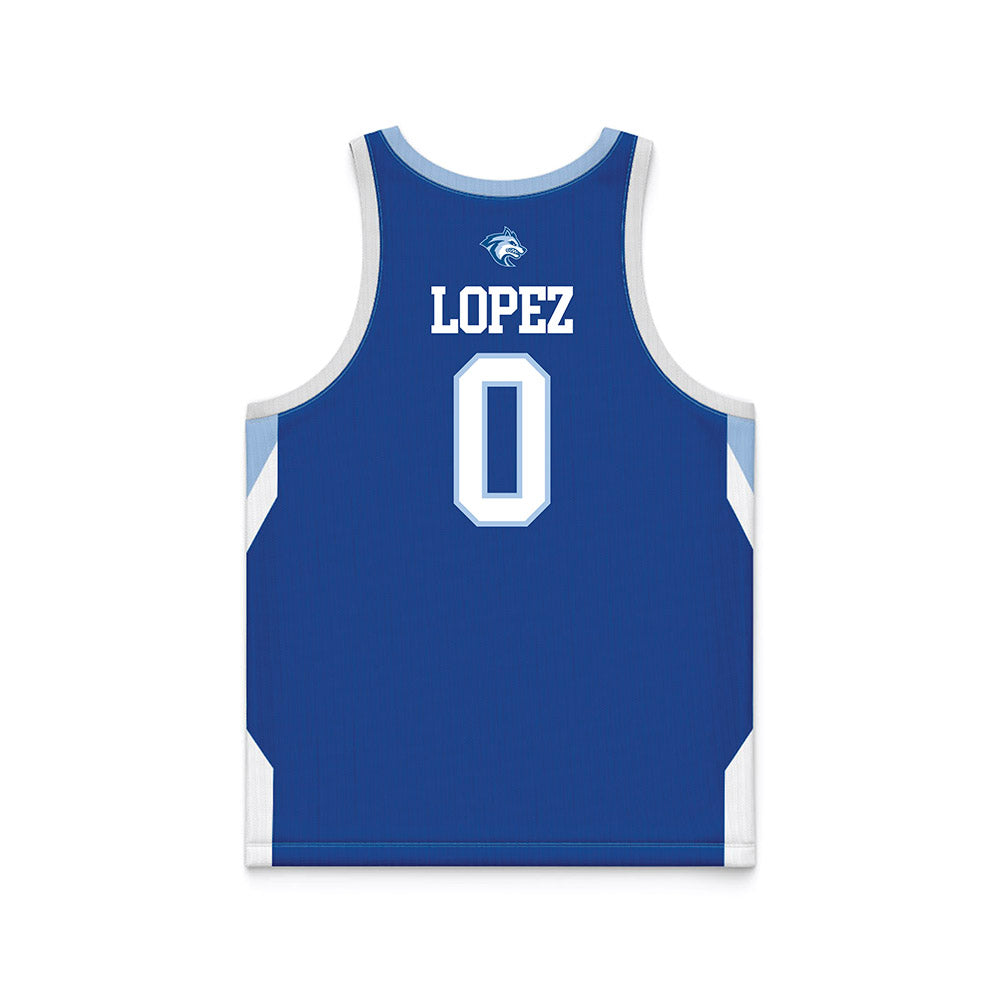 - NCAA Women's Basketball : Alysa Lopez - Blue Basketball Jersey-1