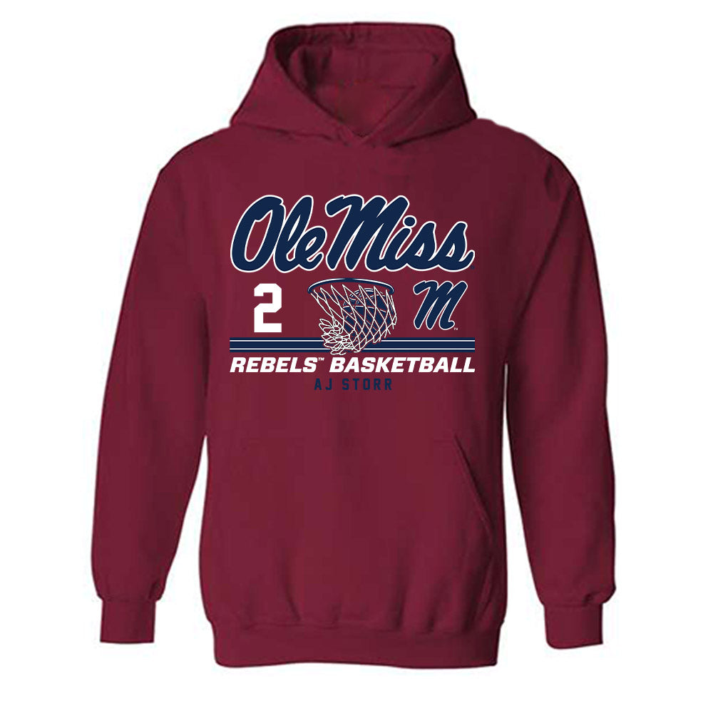Ole Miss - NCAA Men's Basketball : AJ Storr - Classic Fashion Shersey Hooded Sweatshirt-0