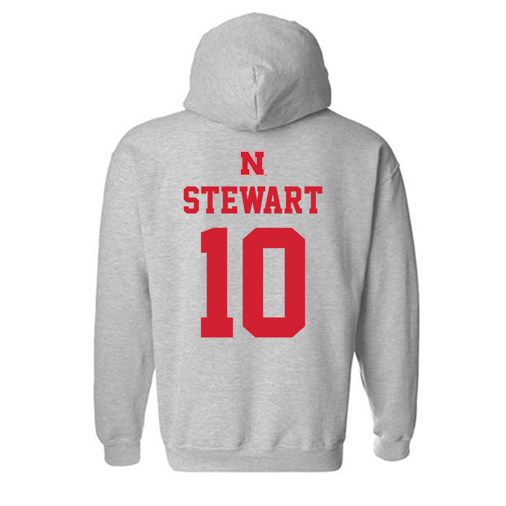 Nebraska - NCAA Women's Basketball : Madeline Stewart - Sports Shersey Hooded Sweatshirt-1